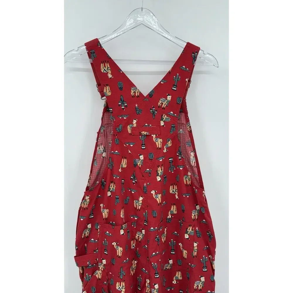 Duluth Trading Co Red Llama Cactus Heirloom Gardening Bib Overalls Small 29 - Picture 4 of 15